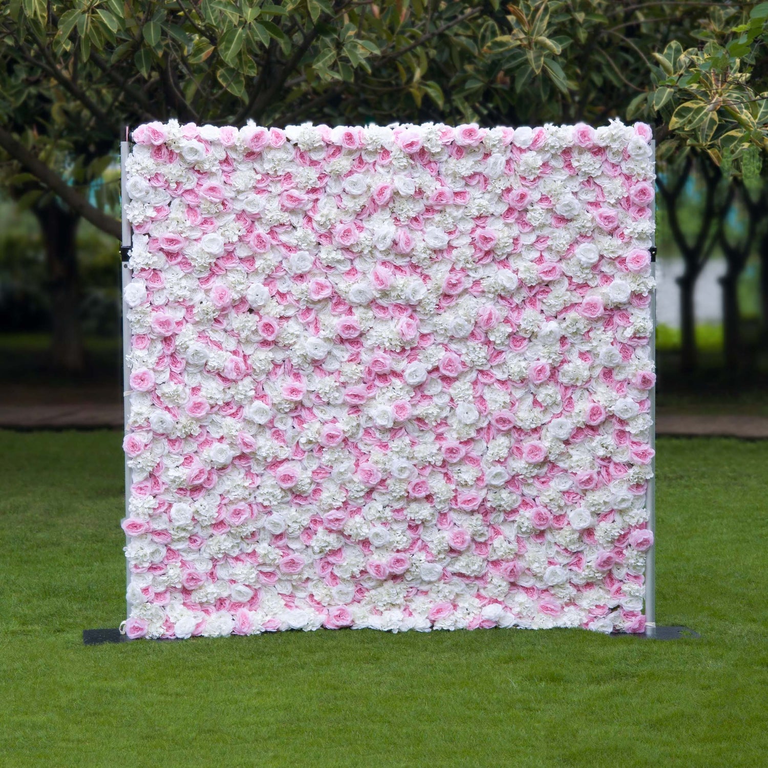 Valar Flowers Charming Floral Backdrop - Pink and White Artificial Flower Wall for Weddings, Events, and Special Occasions-VF-025-2