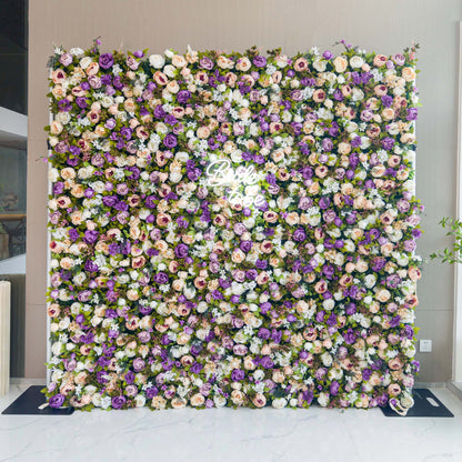 Valar Flowers Roll Up Fabric Artificial Flower Wall Wedding Backdrop, Floral Party Decor, Event Photography-VF-307