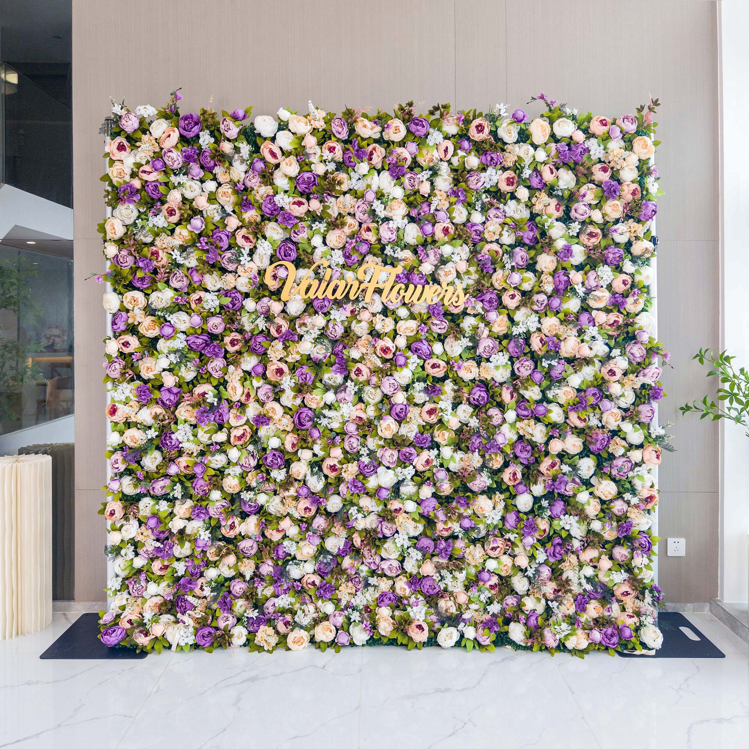 Valar Flowers Roll Up Fabric Artificial Flower Wall Wedding Backdrop, Floral Party Decor, Event Photography-VF-307