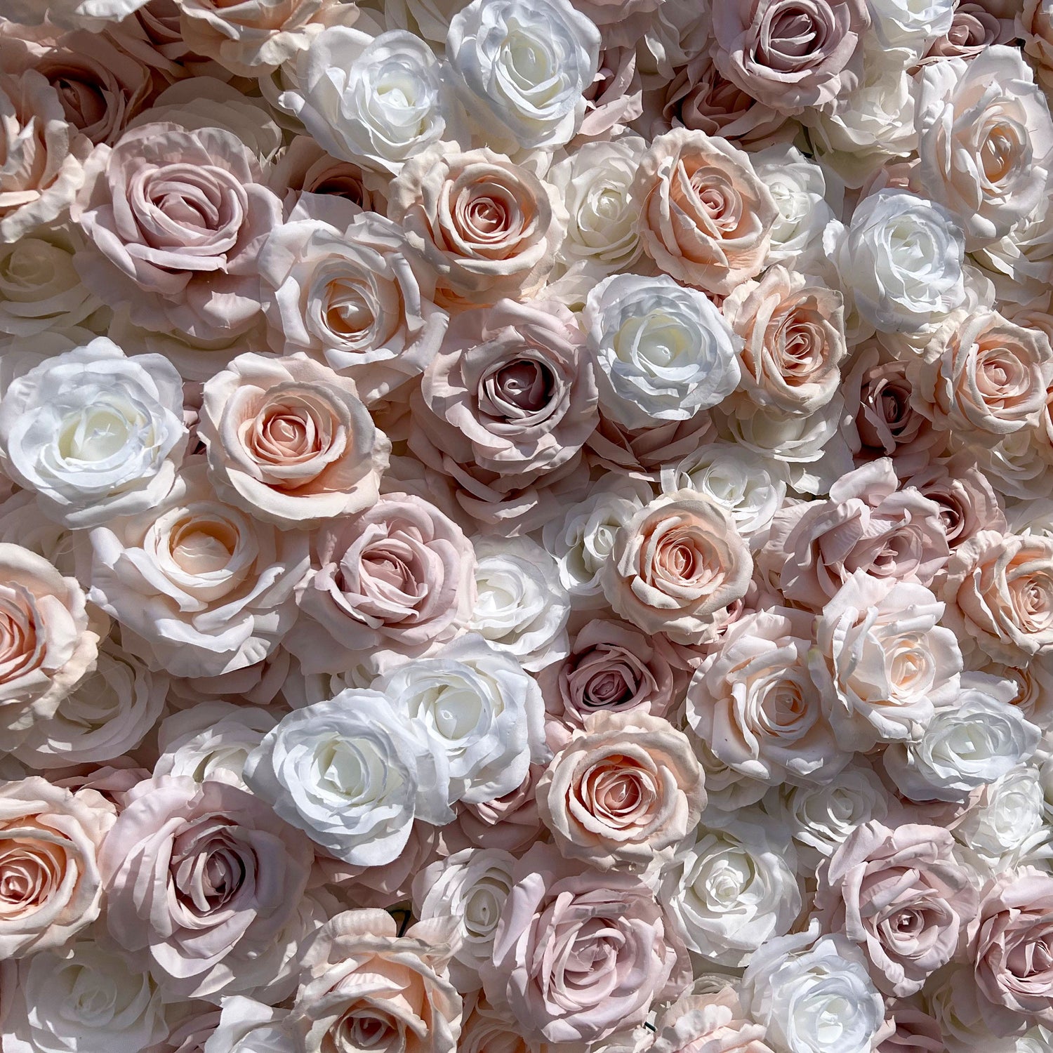 Elegant White &amp; Light Pink Flower Wall Backdrop - Roll-Up Fabric Wall - Bridal Party Decor - Wedding Venues Celebration Floral Wall-VF-600