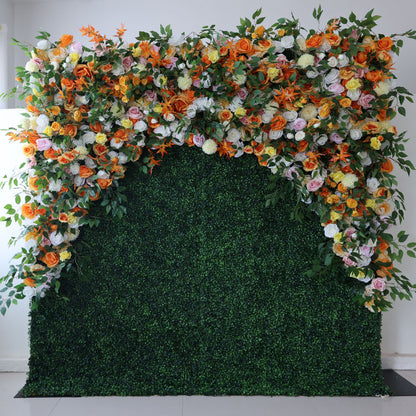 Valar Flowers Roll Up Fabric Artificial Flower Wall Wedding Backdrop, Floral Party Decor, Event Photography-VF-393