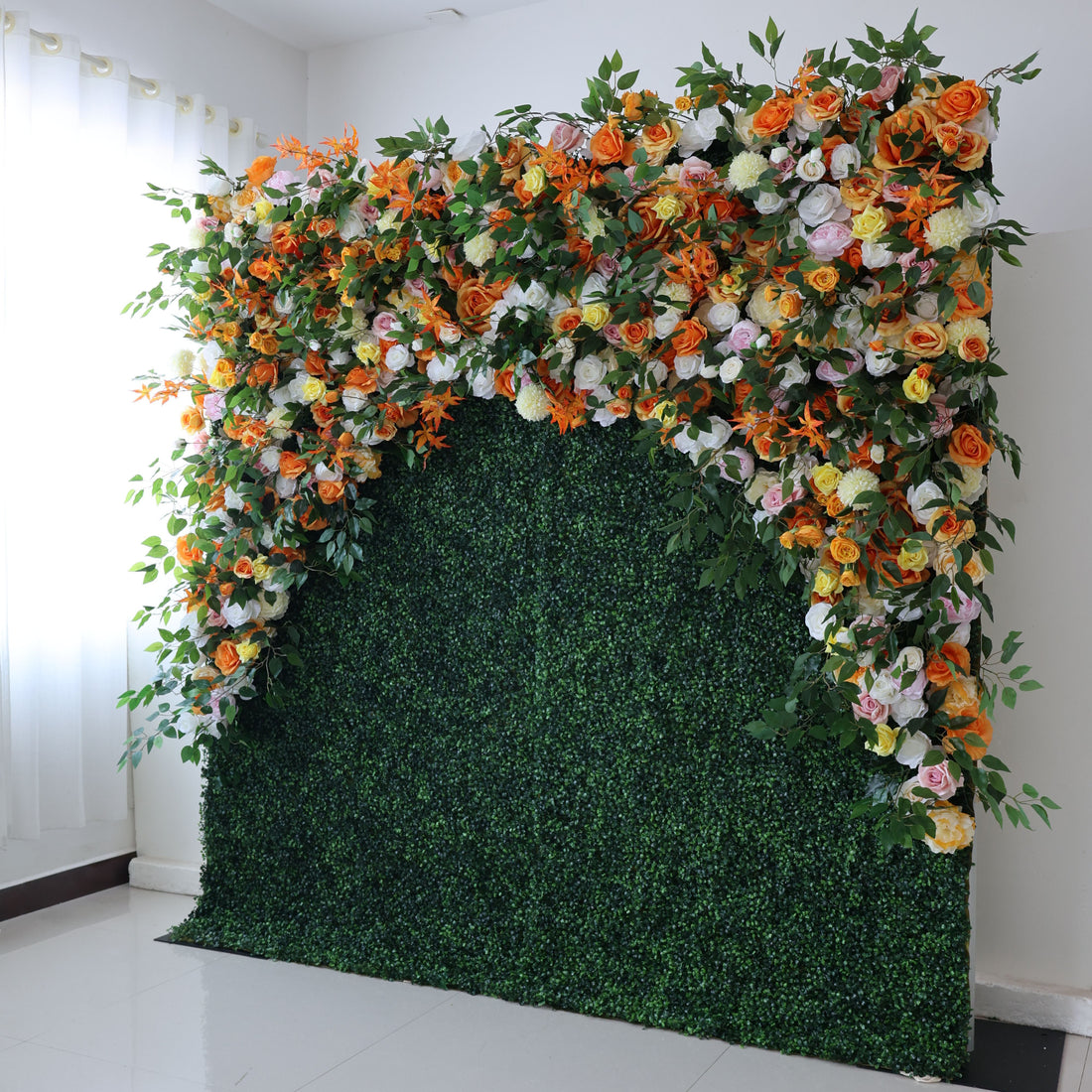 Valar fleurs Roll Up tissu fleur artificielle mur mariage toile de fond, décor de fête Floral, événement photographie-VF-393