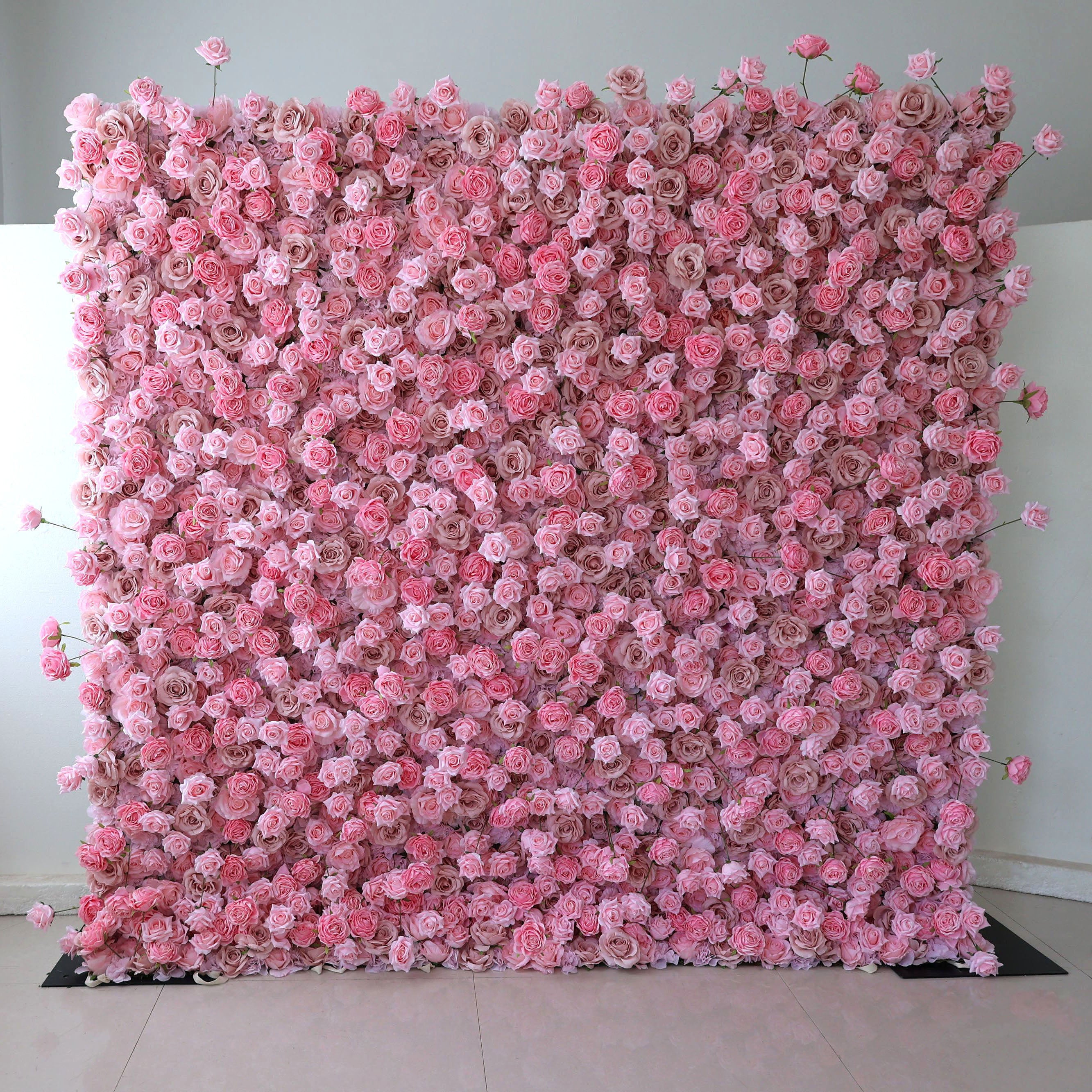 Valar Flowers Roll Up Fabric Artificial Flower Wall Wedding Backdrop, Floral Party Decor, Event Photography-VF-394