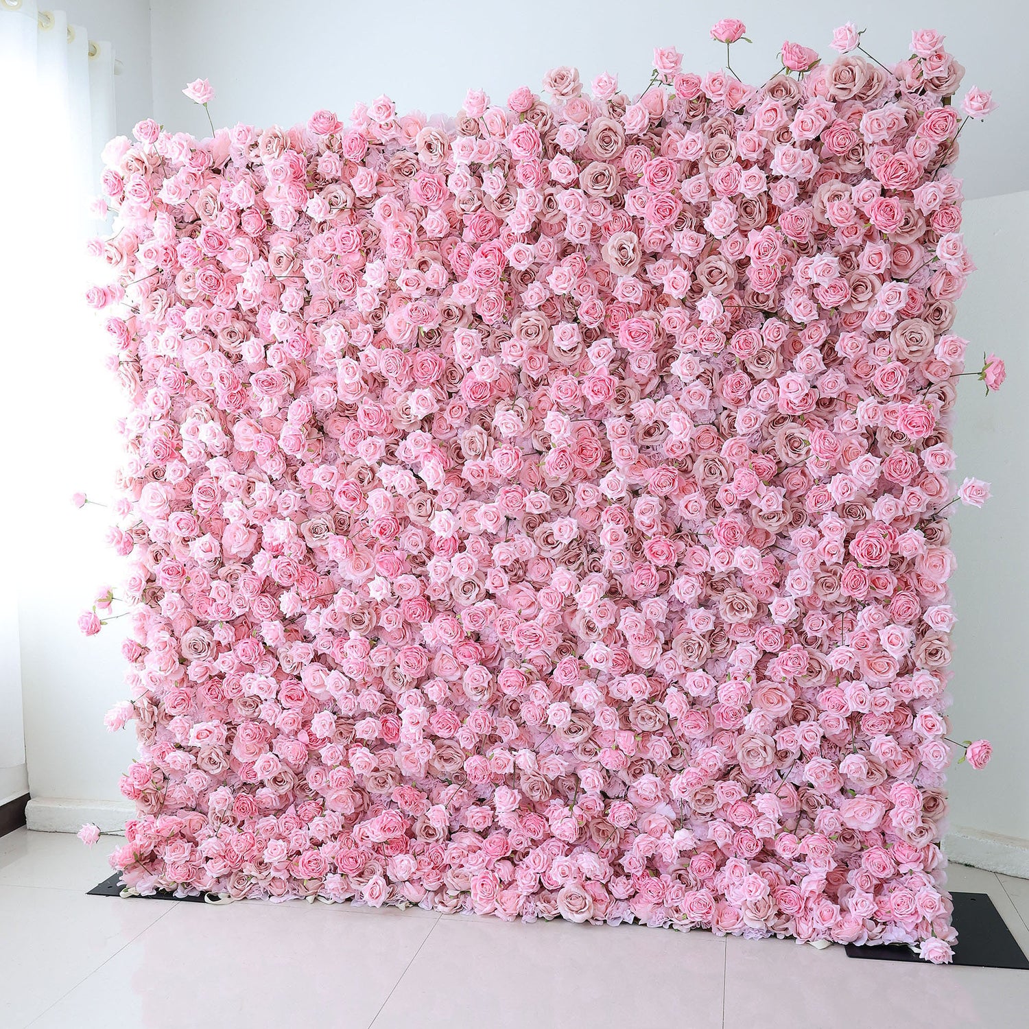 Valar Flowers Roll Up Fabric Artificial Flower Wall Wedding Backdrop, Floral Party Decor, Event Photography-VF-394