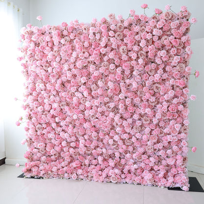 Valar fleurs Roll Up tissu fleur artificielle mur mariage toile de fond, décor de fête Floral, événement photographie-VF-394