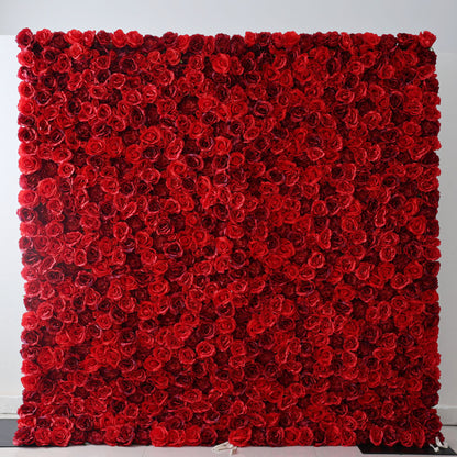 Valar Flowers Roll Up Fabric Artificial Flower Wall Wedding Backdrop, Floral Party Decor, Event Photography-VF-326