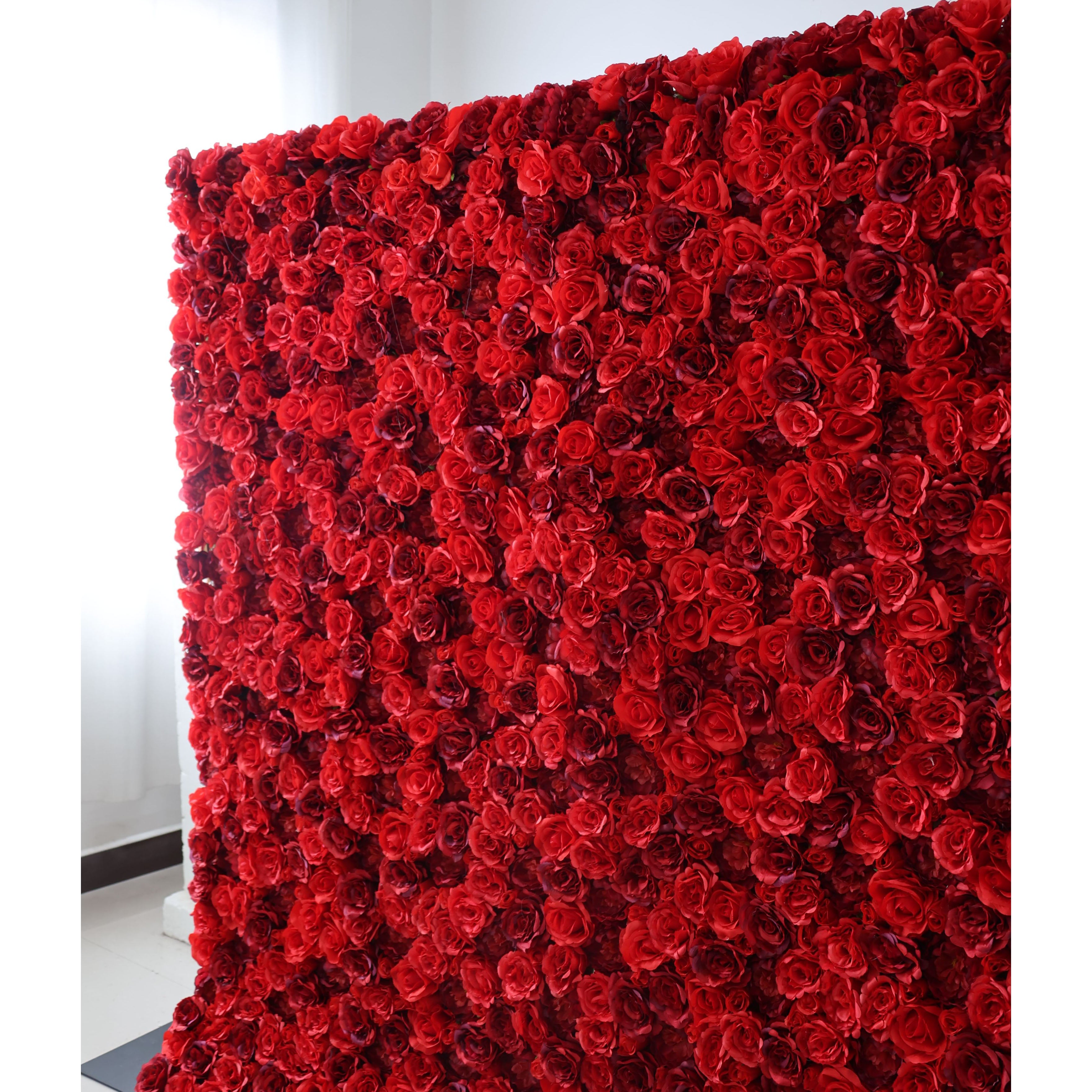 Valar Flowers Roll Up Fabric Artificial Flower Wall Wedding Backdrop, Floral Party Decor, Event Photography-VF-326