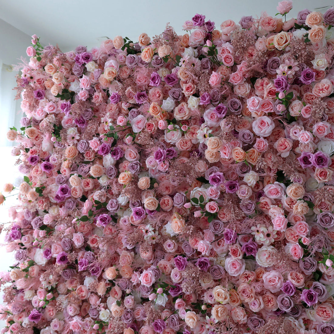 Valar Flowers Roll Up Fabric Artificial Flower Wall Wedding Backdrop, Floral Party Decor, Event Photography-VF-378