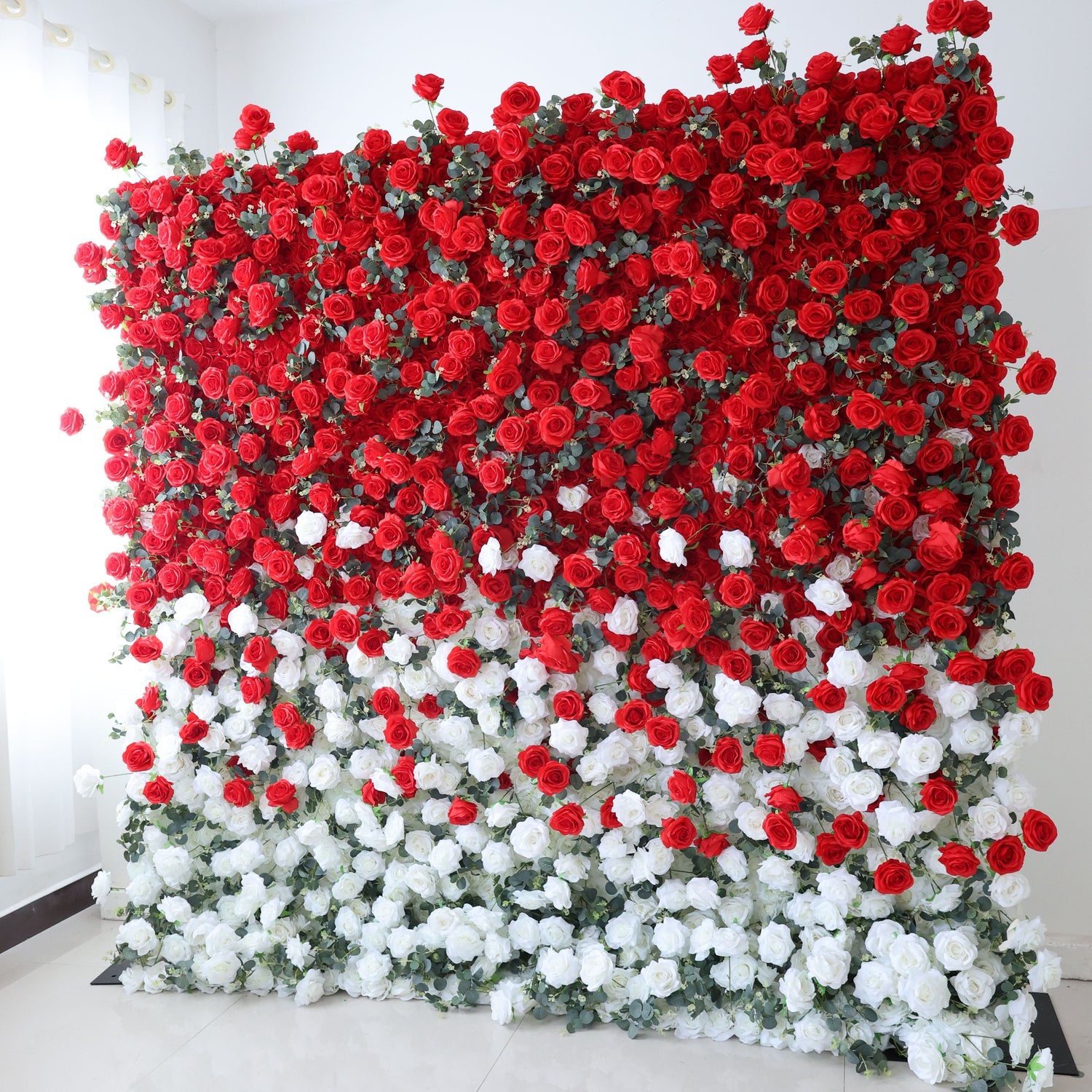 Valar Flowers Roll Up Fabric Artificial Flower Wall Wedding Backdrop, Floral Party Decor, Event Photography-VF-375