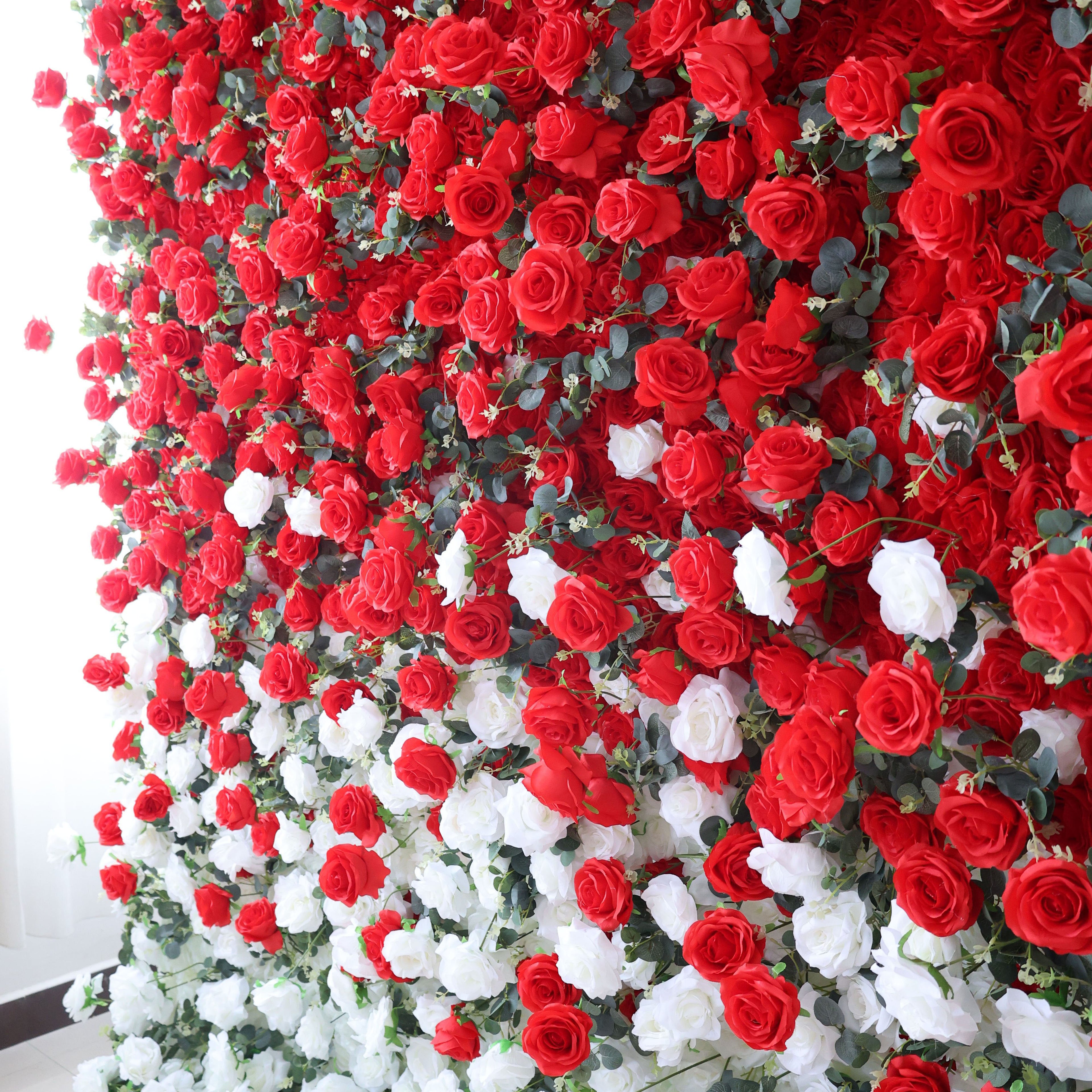 Valar Flowers Roll Up Fabric Artificial Flower Wall Wedding Backdrop, Floral Party Decor, Event Photography-VF-375