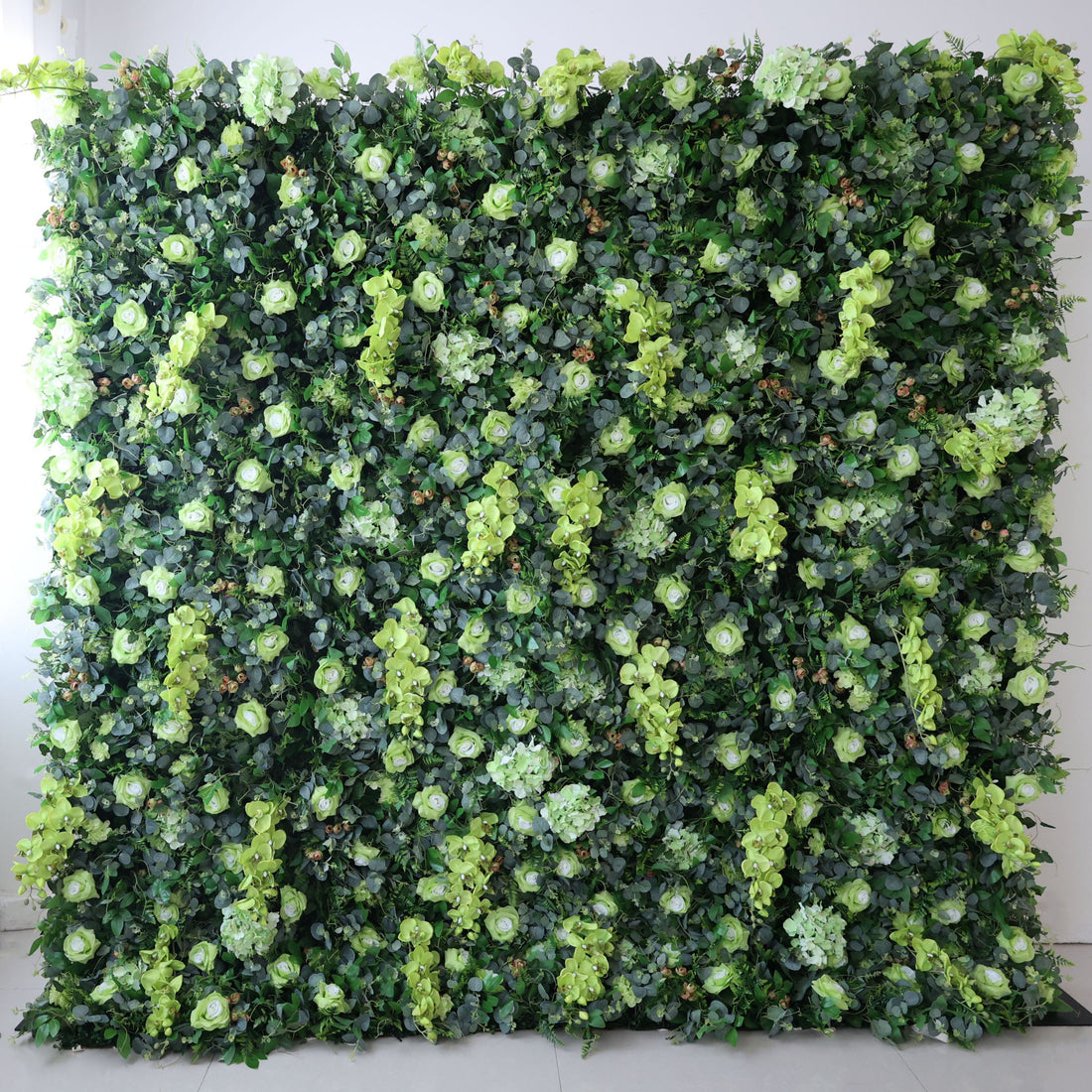 Valar Flowers Roll Up Fabric Artificial Green Leaves Flower Wall Wedding Backdrop, Floral Party Decor, Event Photography-VF-368