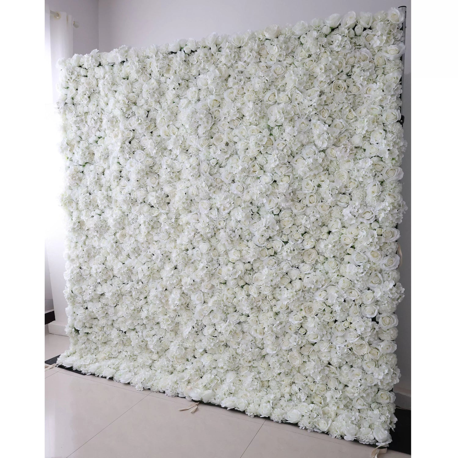 Valar Blumen Roll-up-Stoff künstliche reine weiße Blume Wand-Hochzeitshintergrund, Blumen-Party-Dekor, Event-Fotografie-VF-051-2