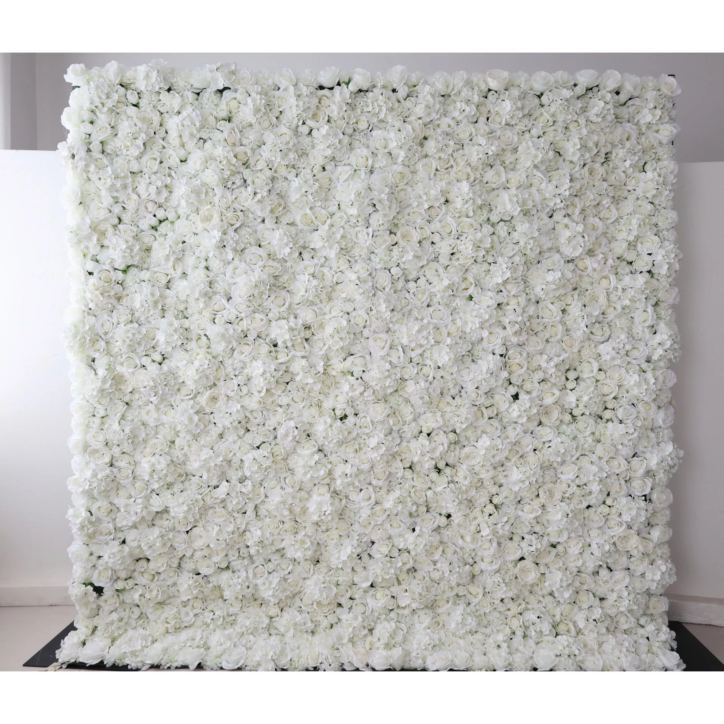 Valar Flores Roll Up Tecido Artificial Pure White Flower Wall Wedding Backdrop, Decoração Floral Festa, Evento Fotografia-VF-051-2