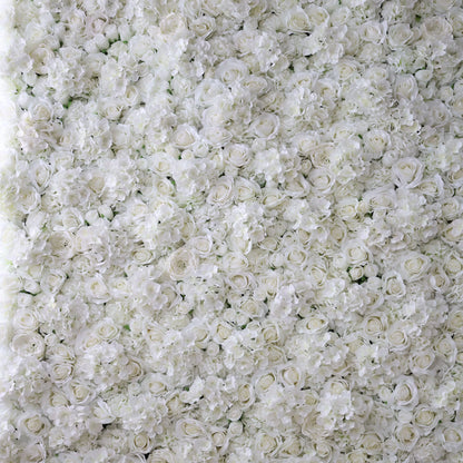 Valar fleurs Roll Up tissu artificiel fleur blanche pure mur mariage toile de fond, décor de fête Floral, événement photographie-VF-051-2