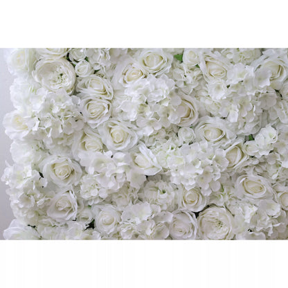 Valar fleurs Roll Up tissu artificiel fleur blanche pure mur mariage toile de fond, décor de fête Floral, événement photographie-VF-051-2