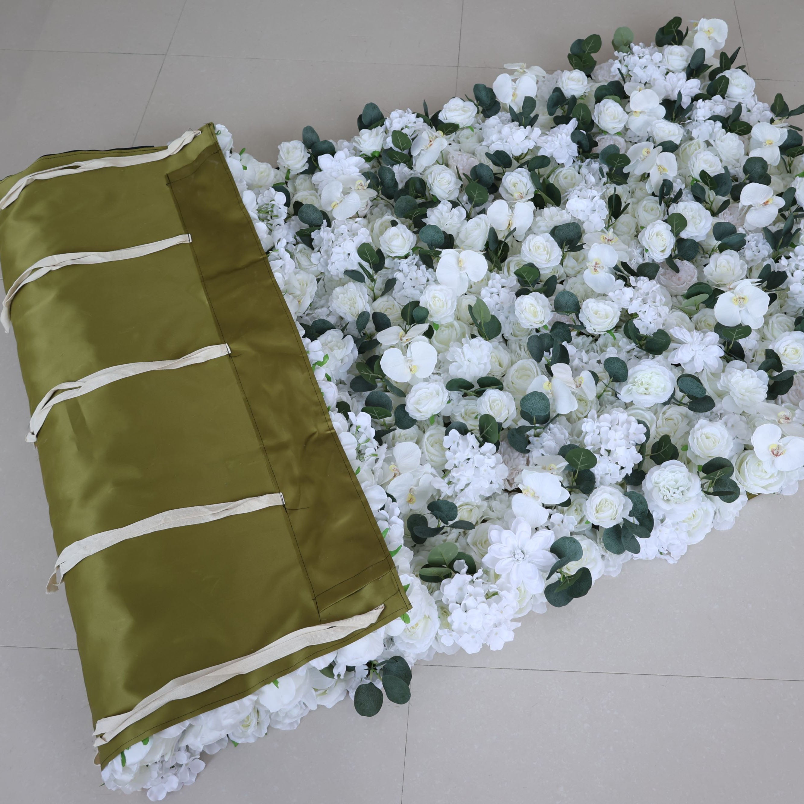 Valar Flowers Roll Up Fabric Artificial Flower Wall Wedding Backdrop, Floral Party Decor, Event Photography-VF-379