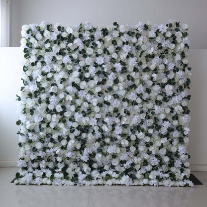 Valar Flowers Roll Up Fabric Artificial Flower Wall Wedding Backdrop, Floral Party Decor, Event Photography-VF-379