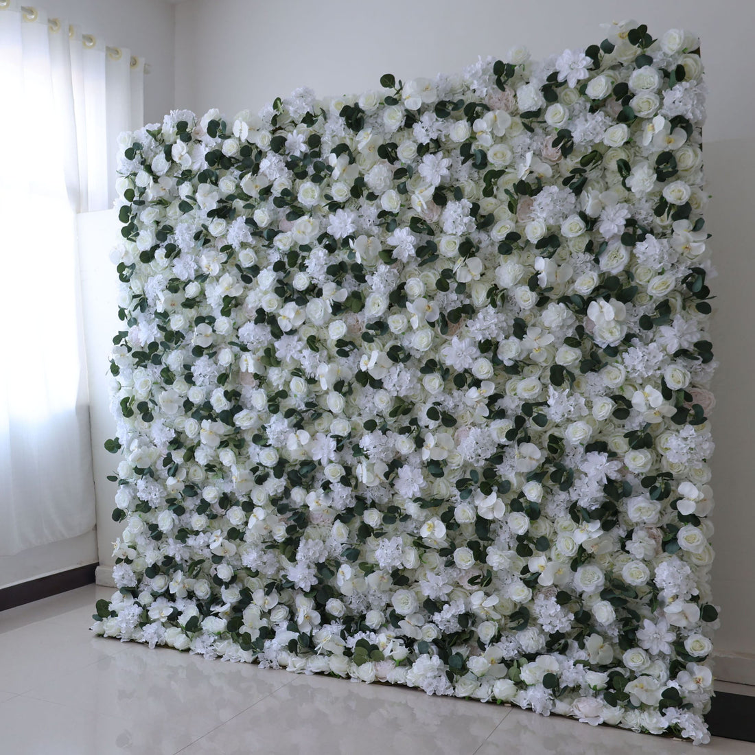 Valar Flowers Roll Up Fabric Artificial Flower Wall Wedding Backdrop, Floral Party Decor, Event Photography-VF-379