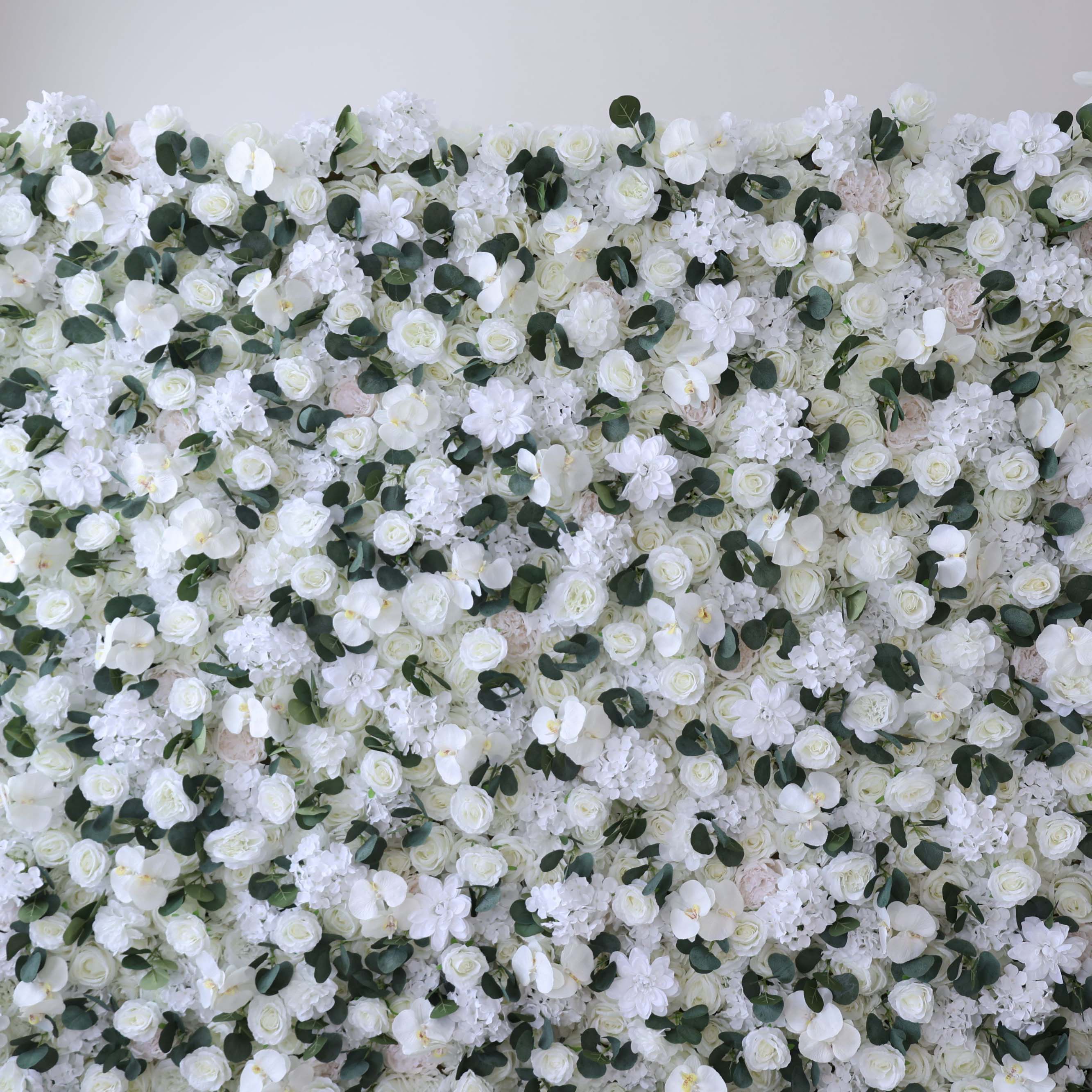 Valar Flowers Roll Up Fabric Artificial Flower Wall Wedding Backdrop, Floral Party Decor, Event Photography-VF-379