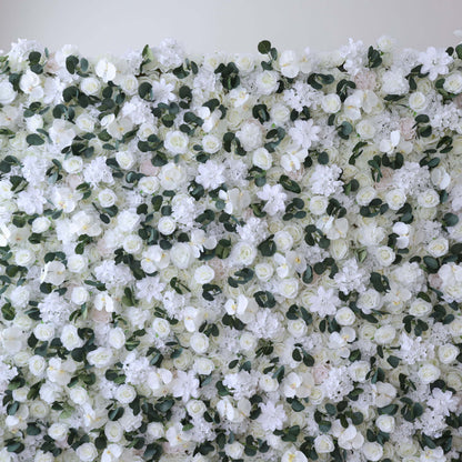 Valar Flowers Roll Up Fabric Artificial Flower Wall Wedding Backdrop, Floral Party Decor, Event Photography-VF-379