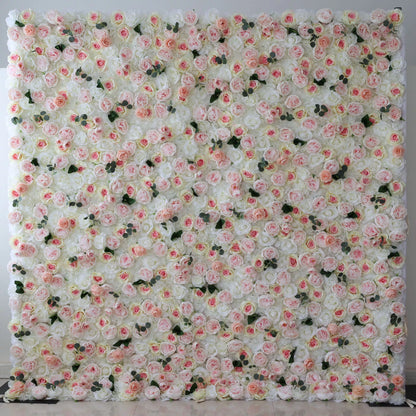 Valar Flowers Roll Up Fabric Artificial Flower Wall Wedding Backdrop, Floral Party Decor, Event Photography-VF-109