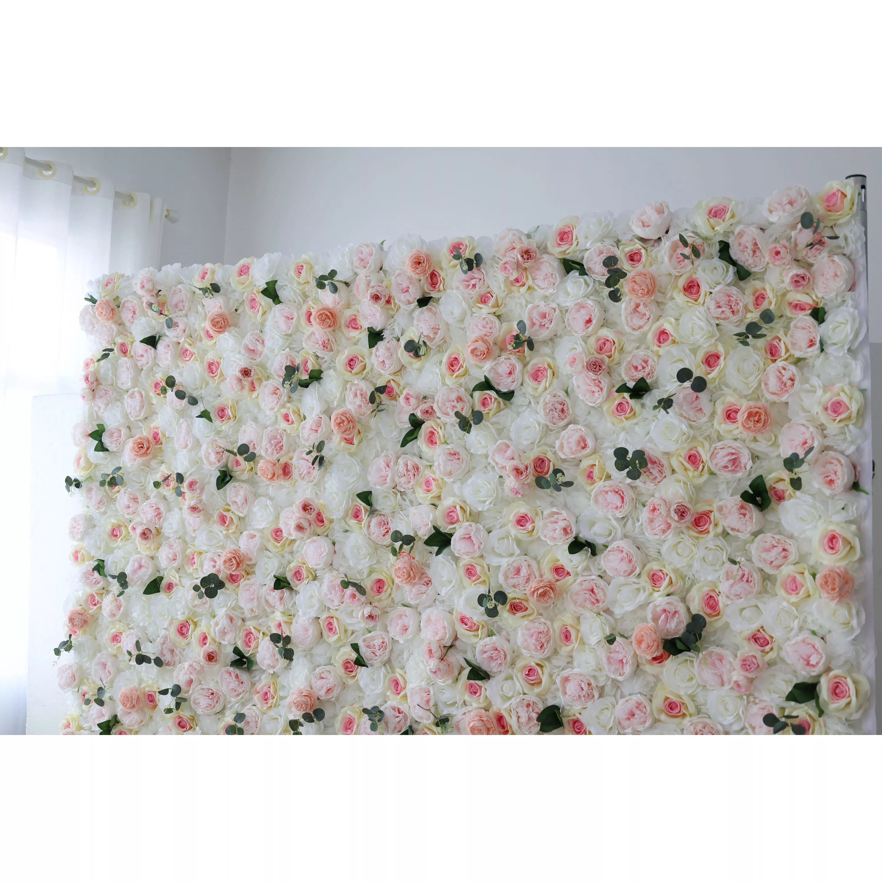 Valar Flowers Roll Up Fabric Artificial Flower Wall Wedding Backdrop, Floral Party Decor, Event Photography-VF-109