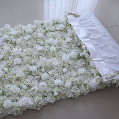 Valar Flowers Roll Up Fabric Artificial Flower Wall Wedding Backdrop, Floral Party Decor, Event Photography-VF-377