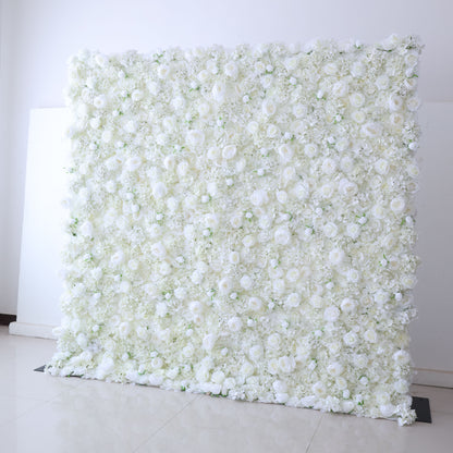 Valar Flowers Roll Up Fabric Artificial Flower Wall Wedding Backdrop, Floral Party Decor, Event Photography-VF-377