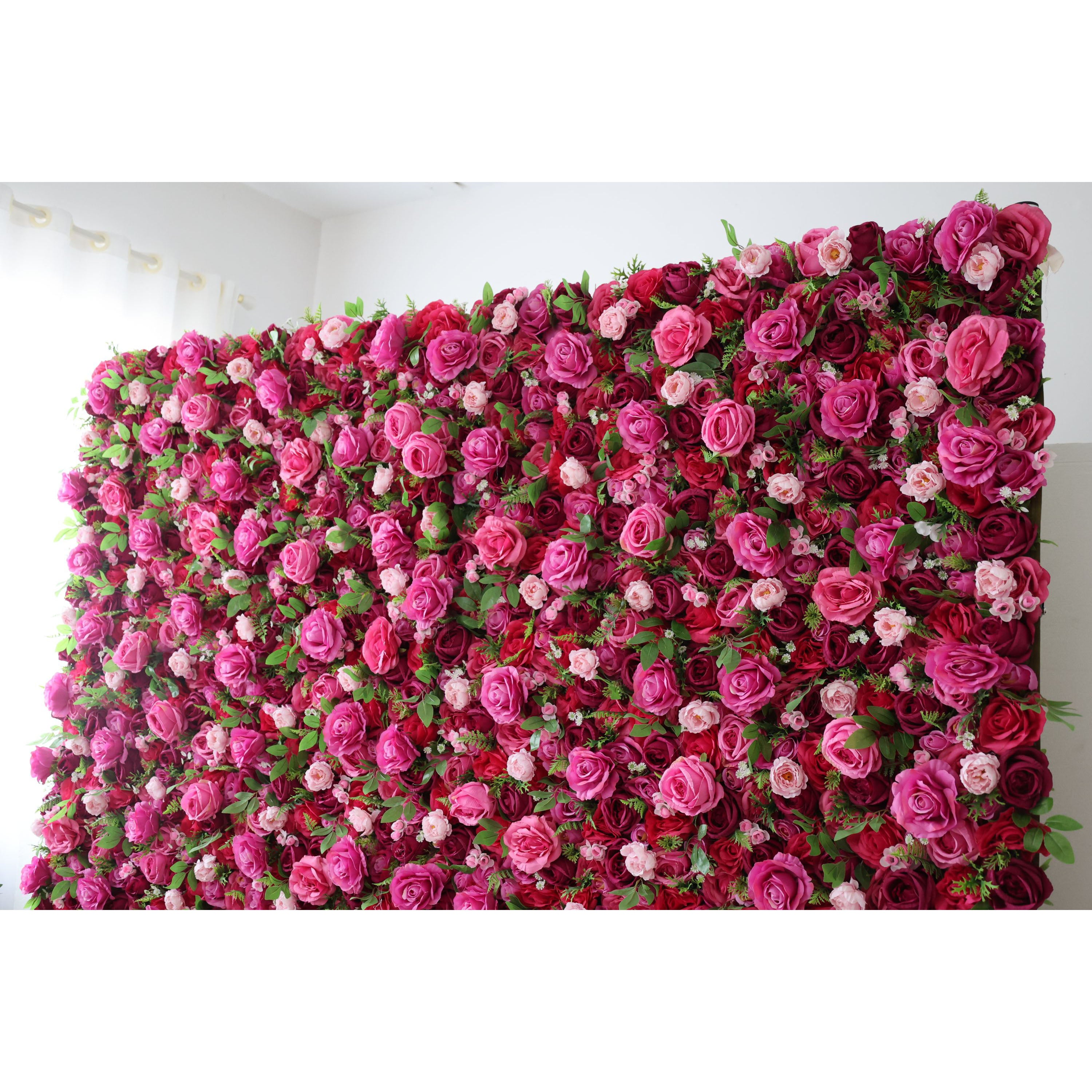 Valar Flowers Roll Up Fabric Artificial Flower Wall Wedding Backdrop, Floral Party Decor, Event Photography-VF-030