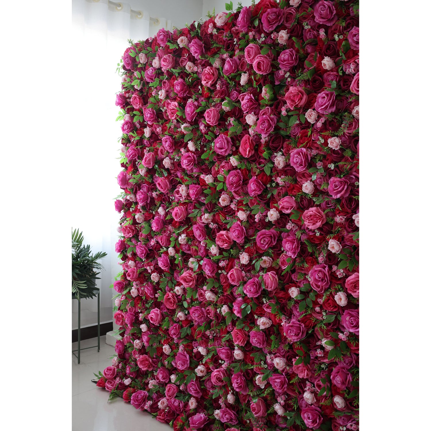 Valar Flowers Roll Up Fabric Artificial Flower Wall Wedding Backdrop, Floral Party Decor, Event Photography-VF-030