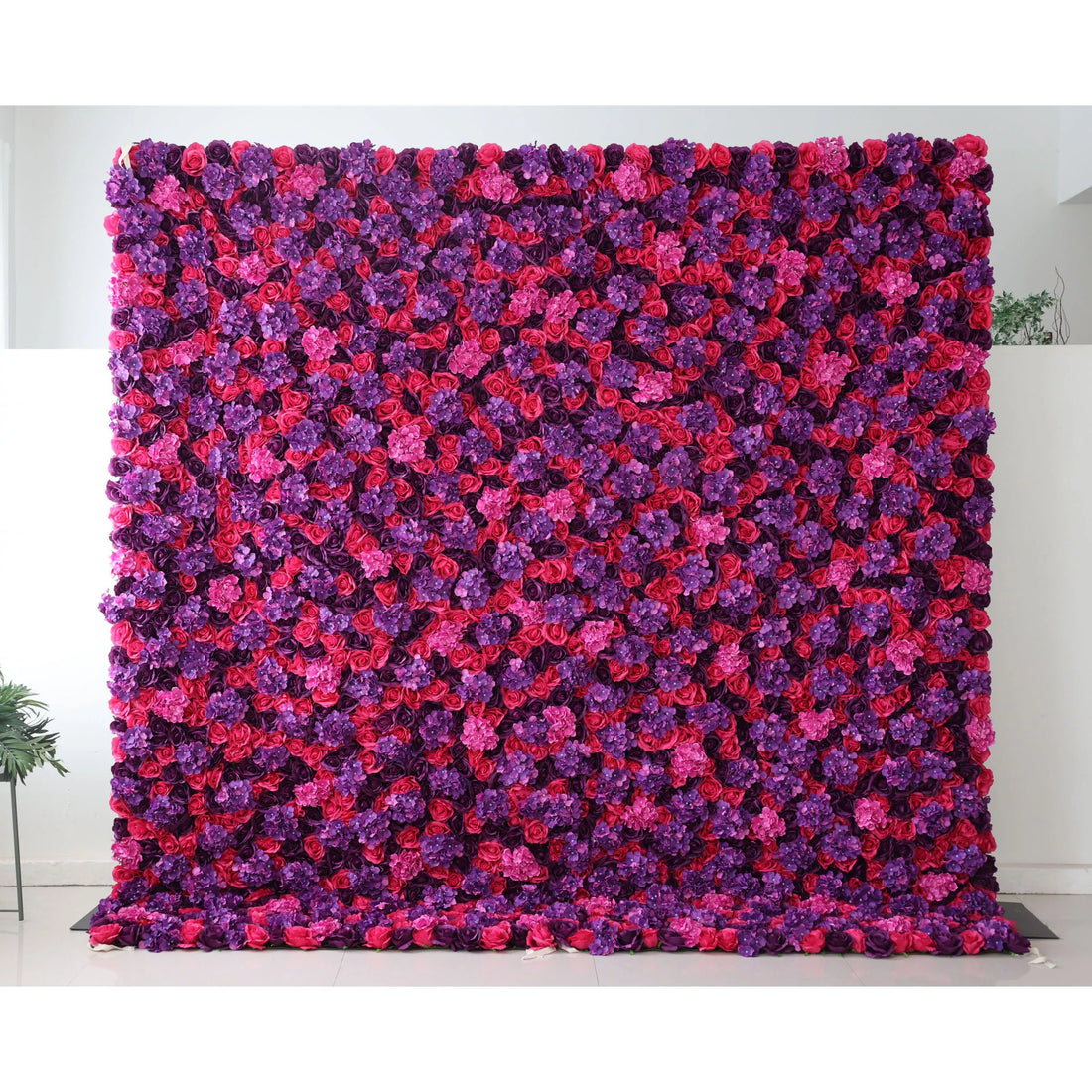 Valar Flowers Künstlicher Blumenwand hintergrund: Das leidenschaft liche Spektrum-Ein faszinierendes Medley aus tiefen Roten und Purples-VF-273-2