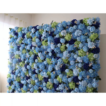 Valar Flowers Roll Up Fabric Artificial Flower Wall Wedding Backdrop, Floral Party Decor, Event Photography-VF-120