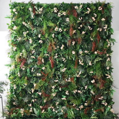 Mur de la forêt tropicale luxuriante avec fleurs d&