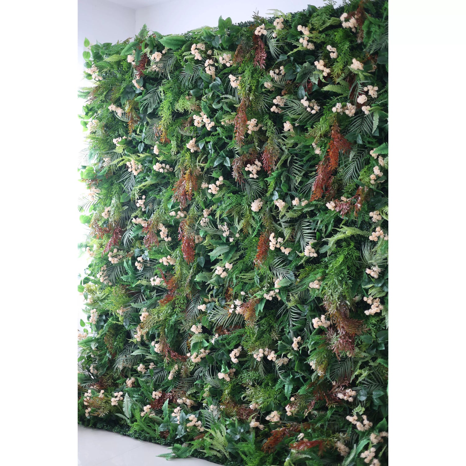 Valar Flowers Lush Tropical Forest Wall with Delicate Ivory Blooms: Dive into Nature&