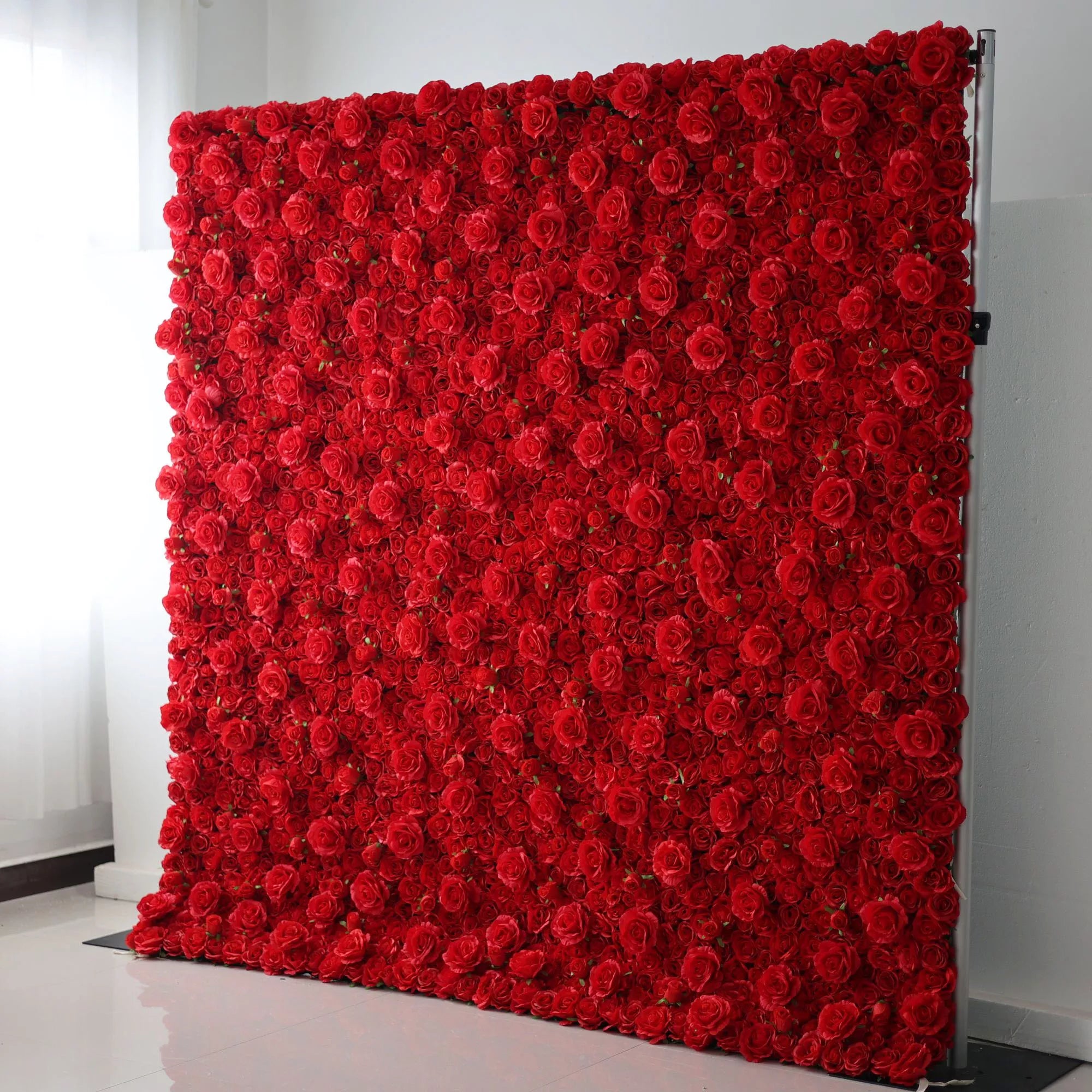 Valar Flores Roll Up Tecido Batom Artificial Batom Vermelho Flor Parede Wedding Backdrop, Decoração Floral Festa, Evento Fotografia-VF-059