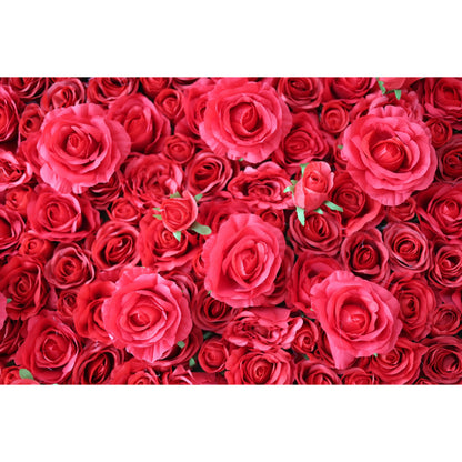 Valar Flowers Roll Up Fabric Artificial Lipstick Red Flower Wall Wedding Backdrop, Floral Party Decor, Event Photography-VF-059