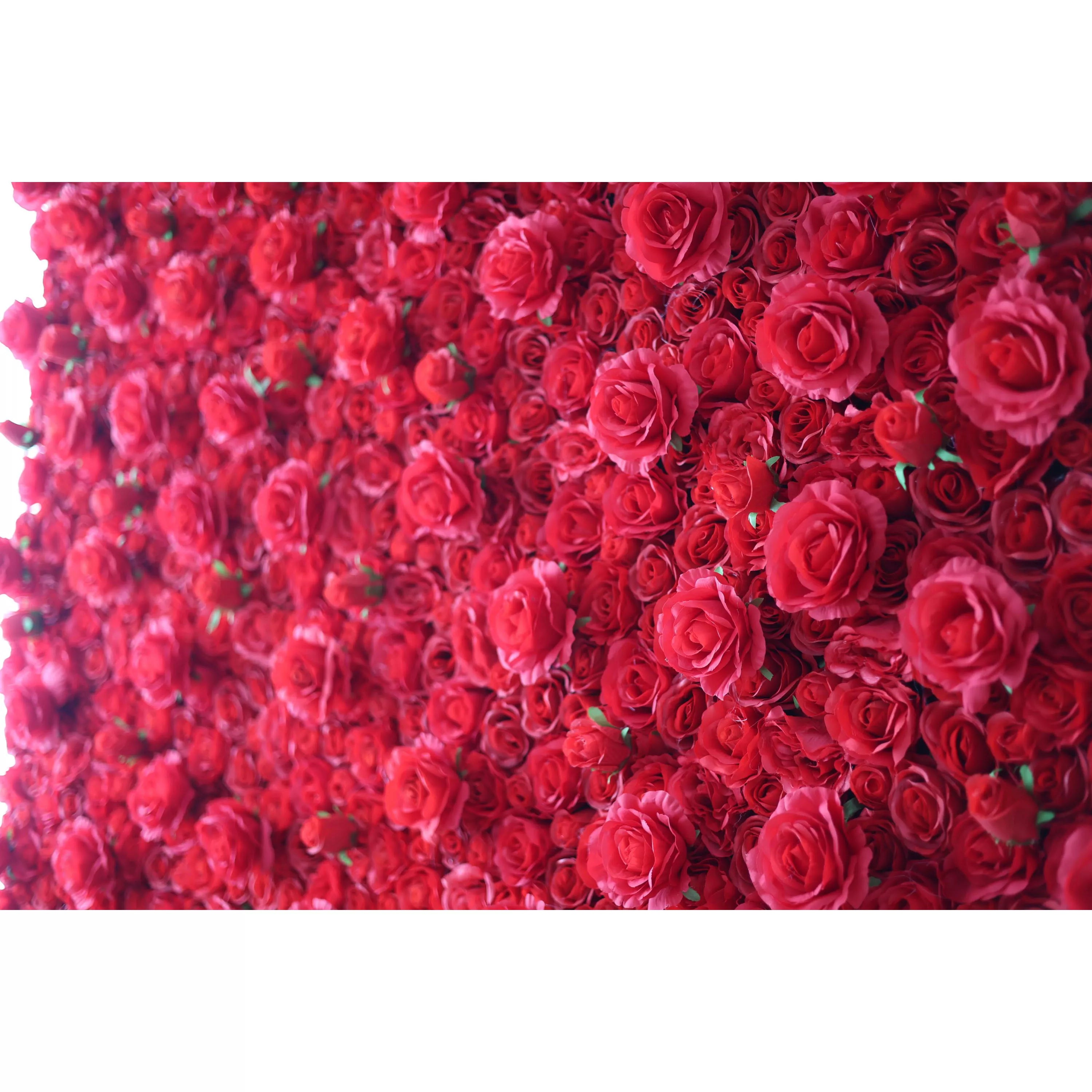 Valar fleurs Roll Up tissu artificiel rouge à lèvres fleur rouge mur mariage toile de fond, décor de fête Floral, événement photographie-VF-059