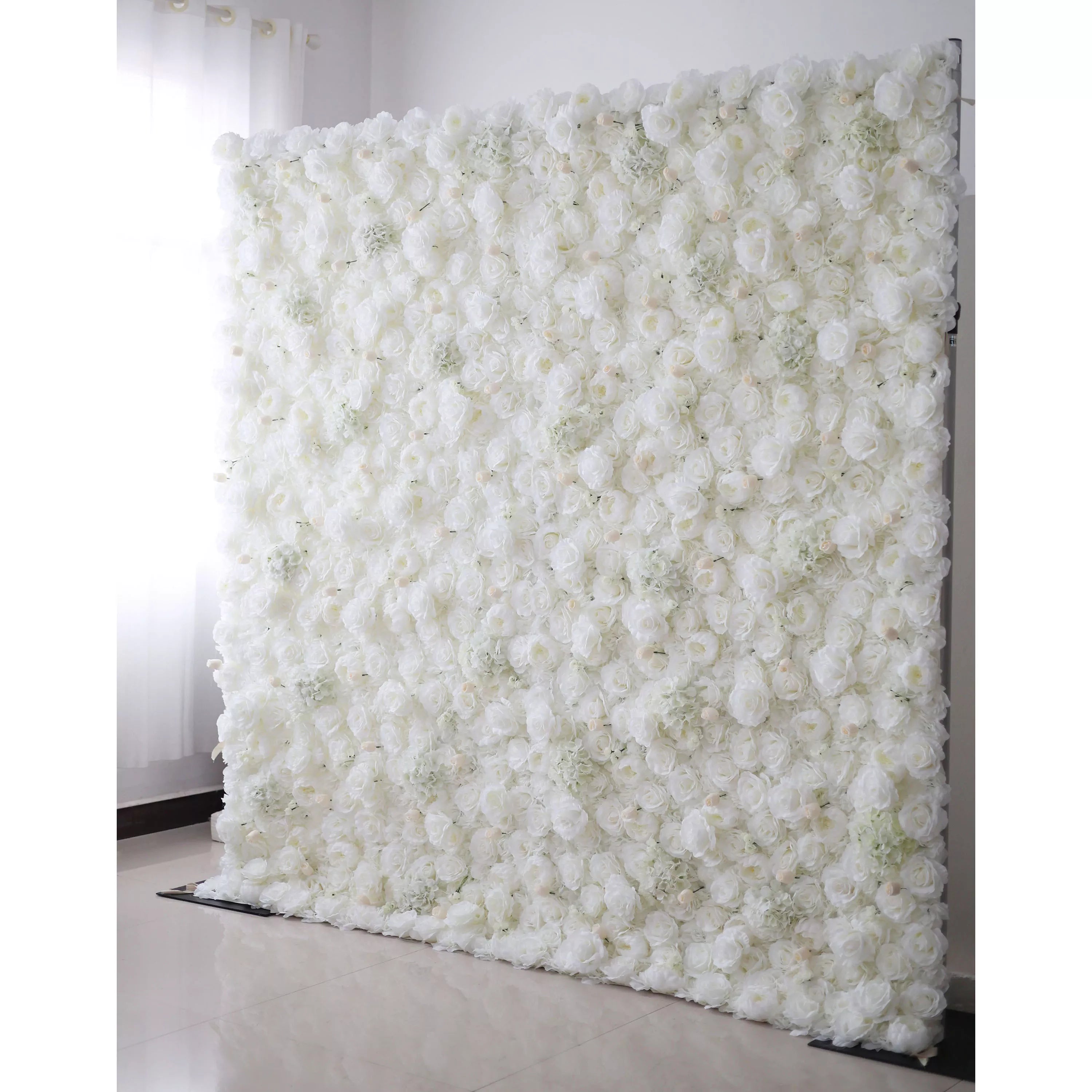 Valar fleurs retrousser tissu artificiel blanc pur fleur mur de mariage toile de fond, décor de fête Floral, Photography-VF-052-3 de l&