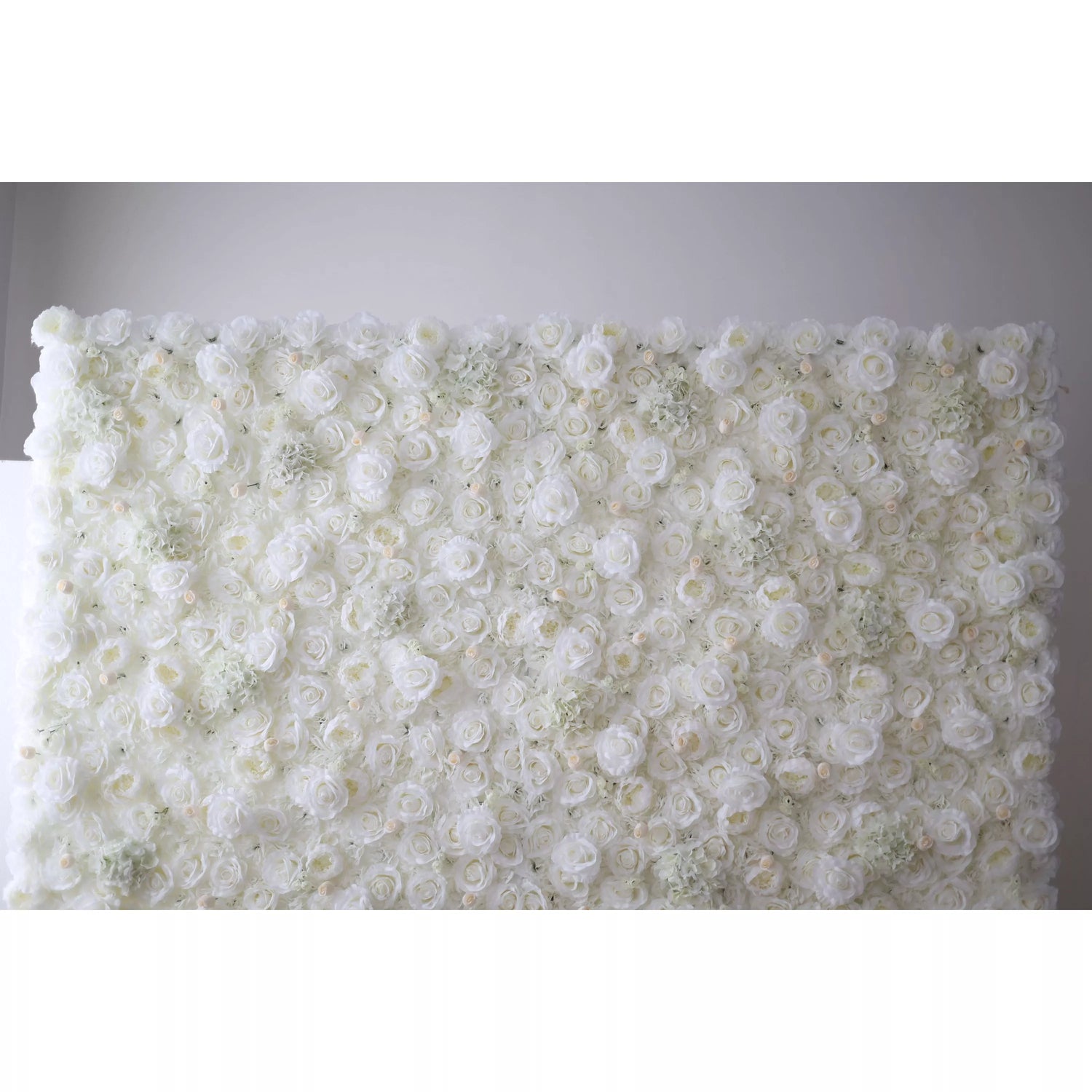 Valar Flores Roll Up Tecido Artificial Pure White Flower Wall Wedding Backdrop, Decoração Floral Festa, Fotografia Evento-VF-052-3