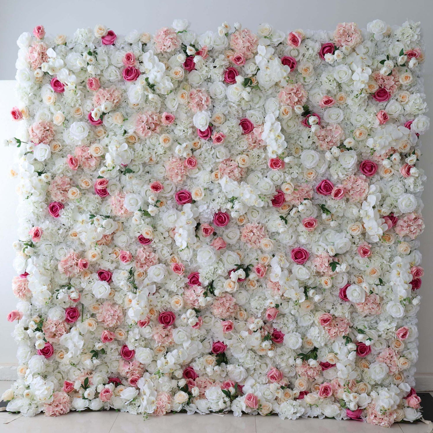 Valar Flowers Roll Up Fabric Artificial Flower Wall Wedding Backdrop, Floral Party Decor, Event Photography-VF-297