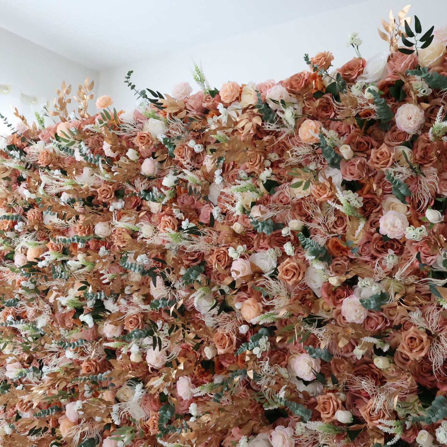 Valar Flowers Roll Up Fabric Artificial Flower Wall Wedding Backdrop, Floral Party Decor, Event Photography-VF-301