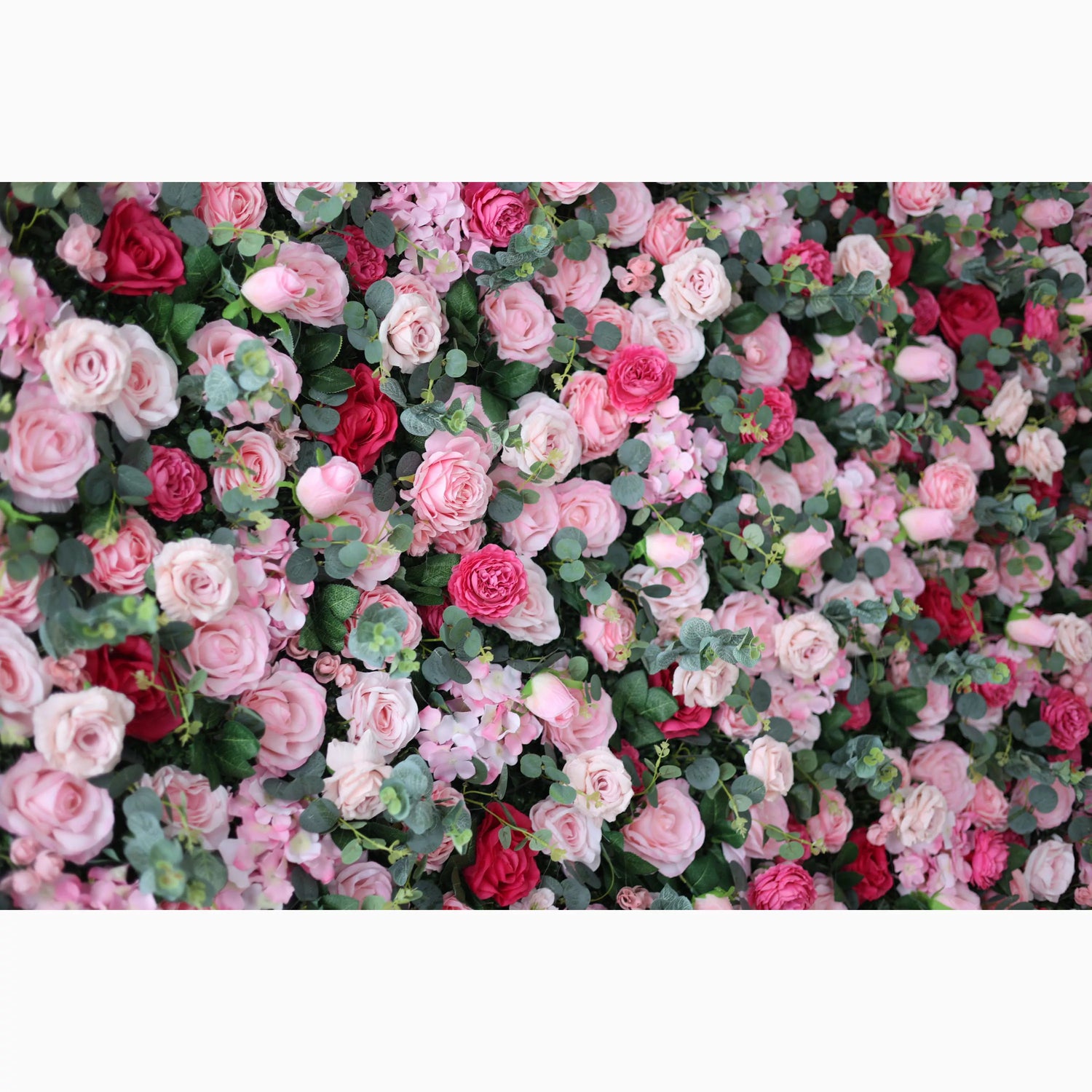 Valar Flowers Presents: Blooming Bliss pared de flores de tela artificial-Exuberante rosa, rojo y blanco para bodas, eventos y decoración del hogar-último telón de fondo floral para Ambiances-VF-214 románticas