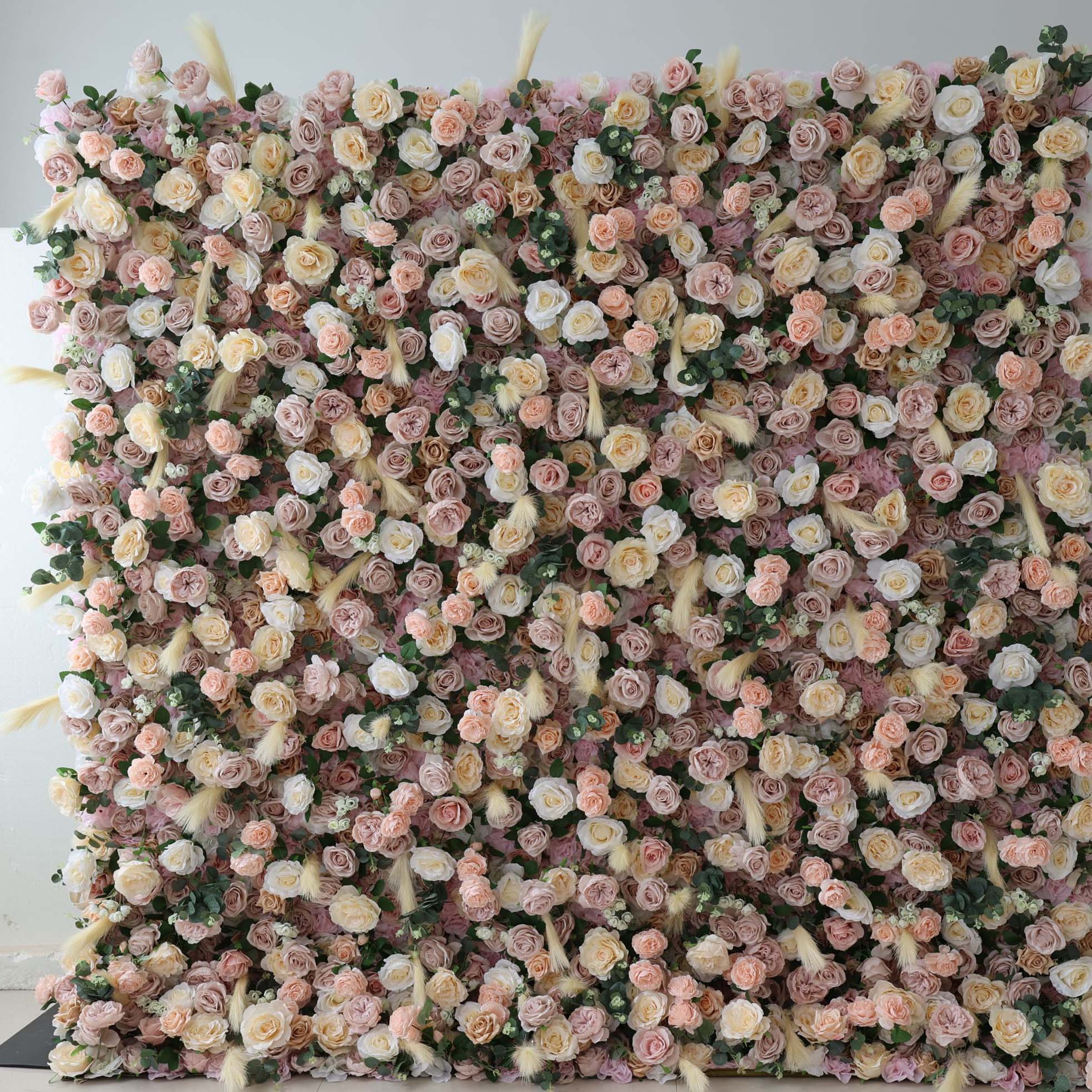 Valar fleurs Roll Up tissu fleur artificielle mur mariage toile de fond, décor de fête Floral, événement photographie-VF-302