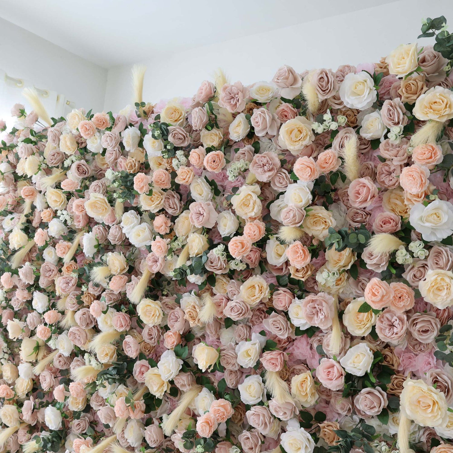 Valar Flowers Roll Up Fabric Artificial Flower Wall Wedding Backdrop, Floral Party Decor, Event Photography-VF-302