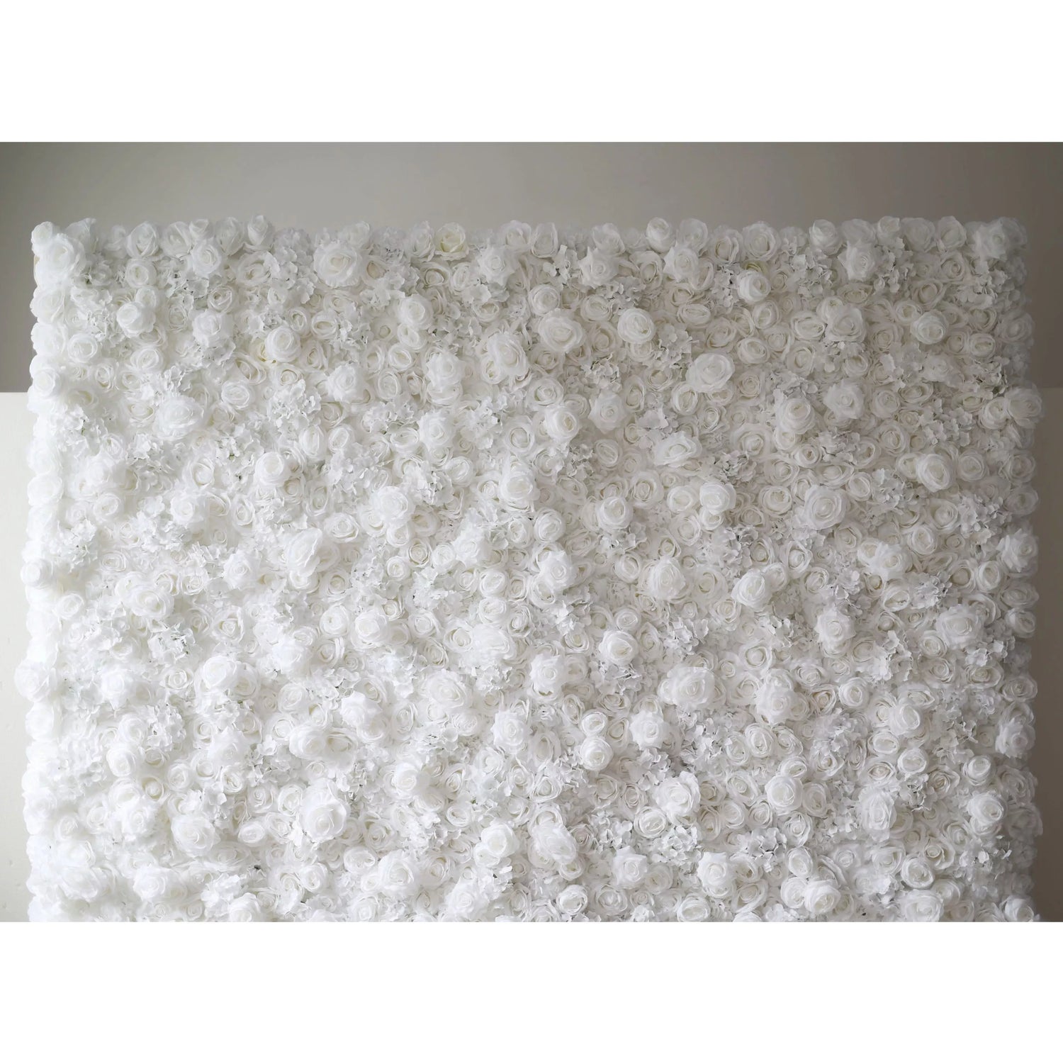 Valar Flowers Roll Up Fabric Artificial Pure White Flower Wall Wedding Backdrop, Floral Party Decor, Event Photography-VF-051-3