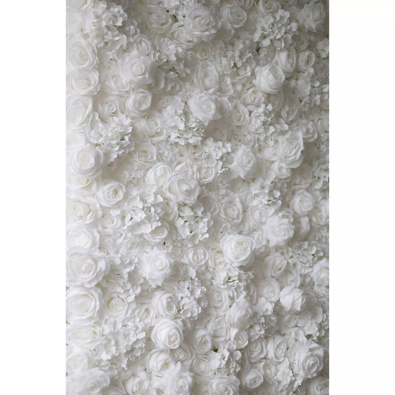 Valar Flowers Roll Up Fabric Artificial Pure White Flower Wall Wedding Backdrop, Floral Party Decor, Event Photography-VF-051-3