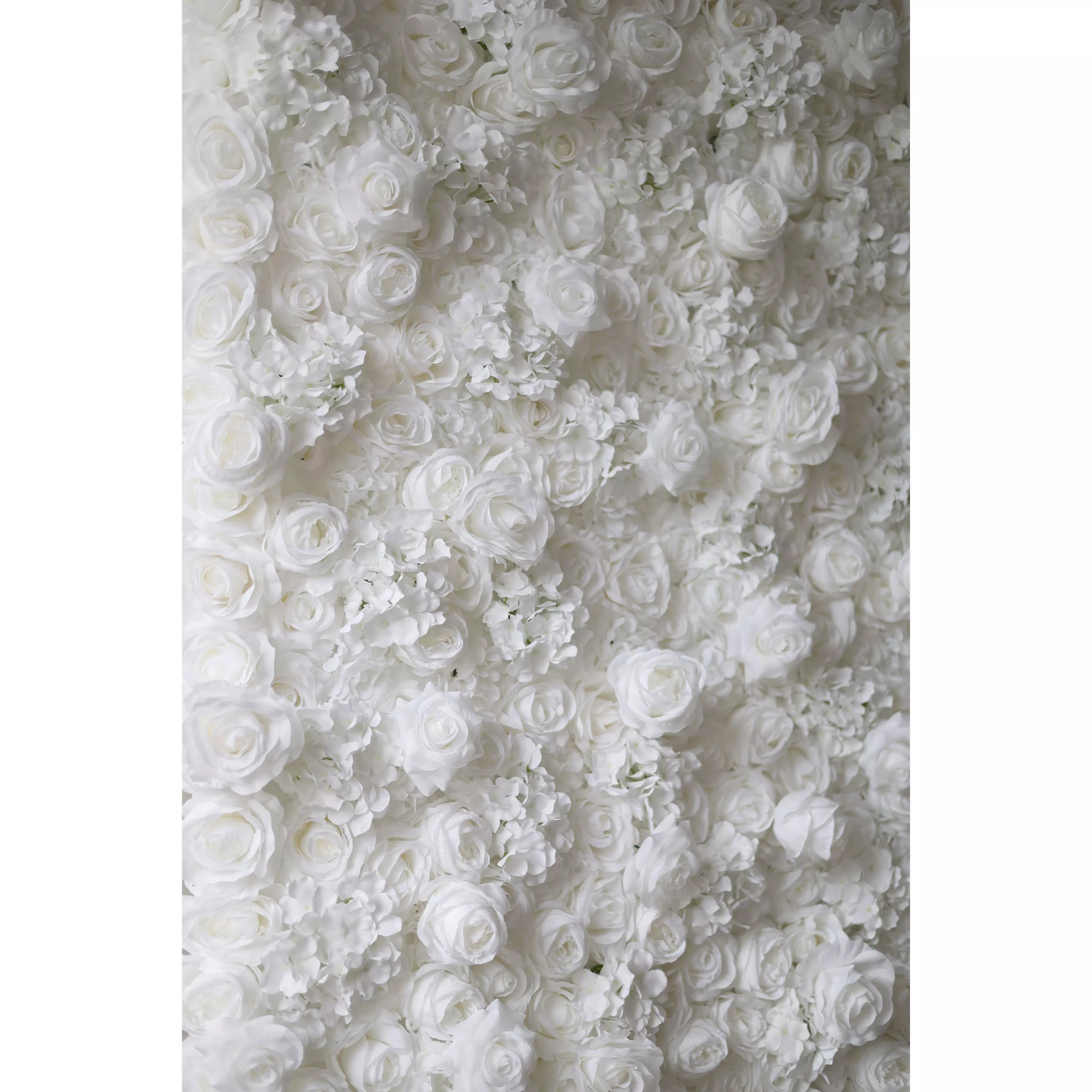 Valar Flores Roll Up Tecido Artificial Branco Puro Flor Parede Wedding Backdrop, Decoração Floral Festa, Fotografia Evento-VF-051-3