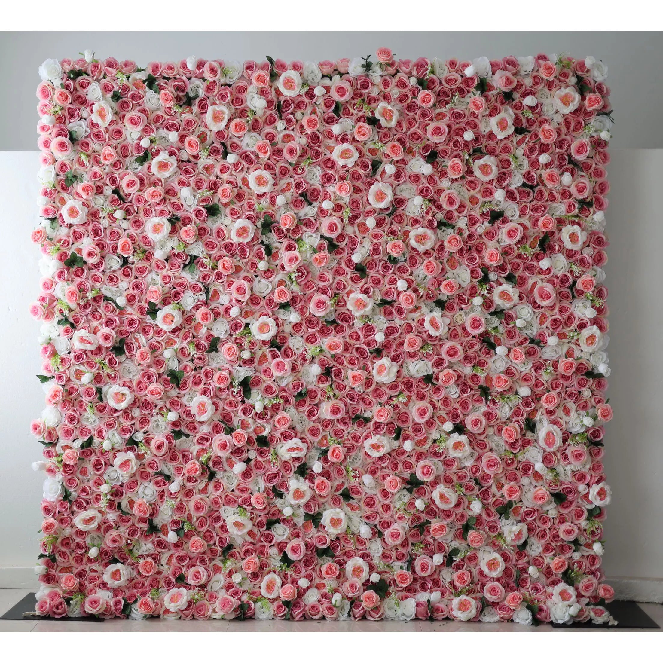 Valar Flores Presenta: La Pared de Flores de Tela Artificial Timeless-Una Exhibición Radiante de Elegance-VF-207 Rosy