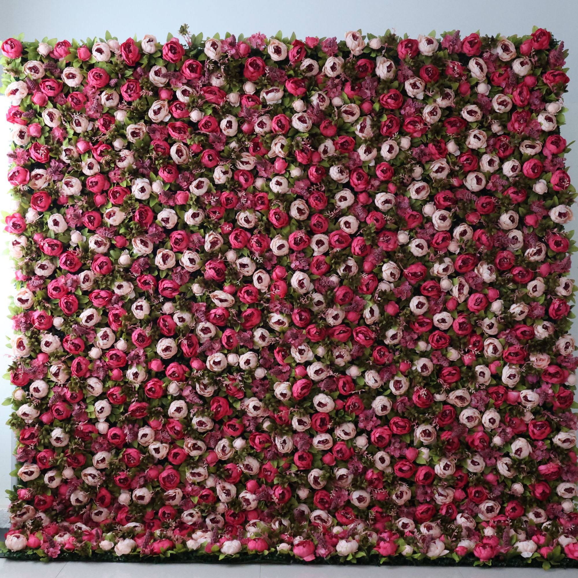 Valar Flowers Roll Up Fabric Artificial Flower Wall Wedding Backdrop, Floral Party Decor, Event Photography-VF-334