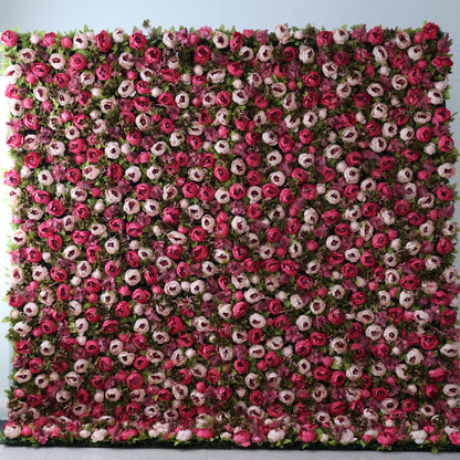 Valar Flowers Roll Up Fabric Artificial Flower Wall Wedding Backdrop, Floral Party Decor, Event Photography-VF-334